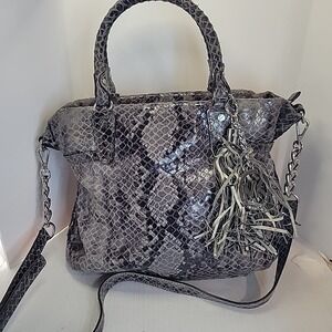 MICHAEL KORS Large Python Snakeskin Satchel Tote Shoulder Bag Purse